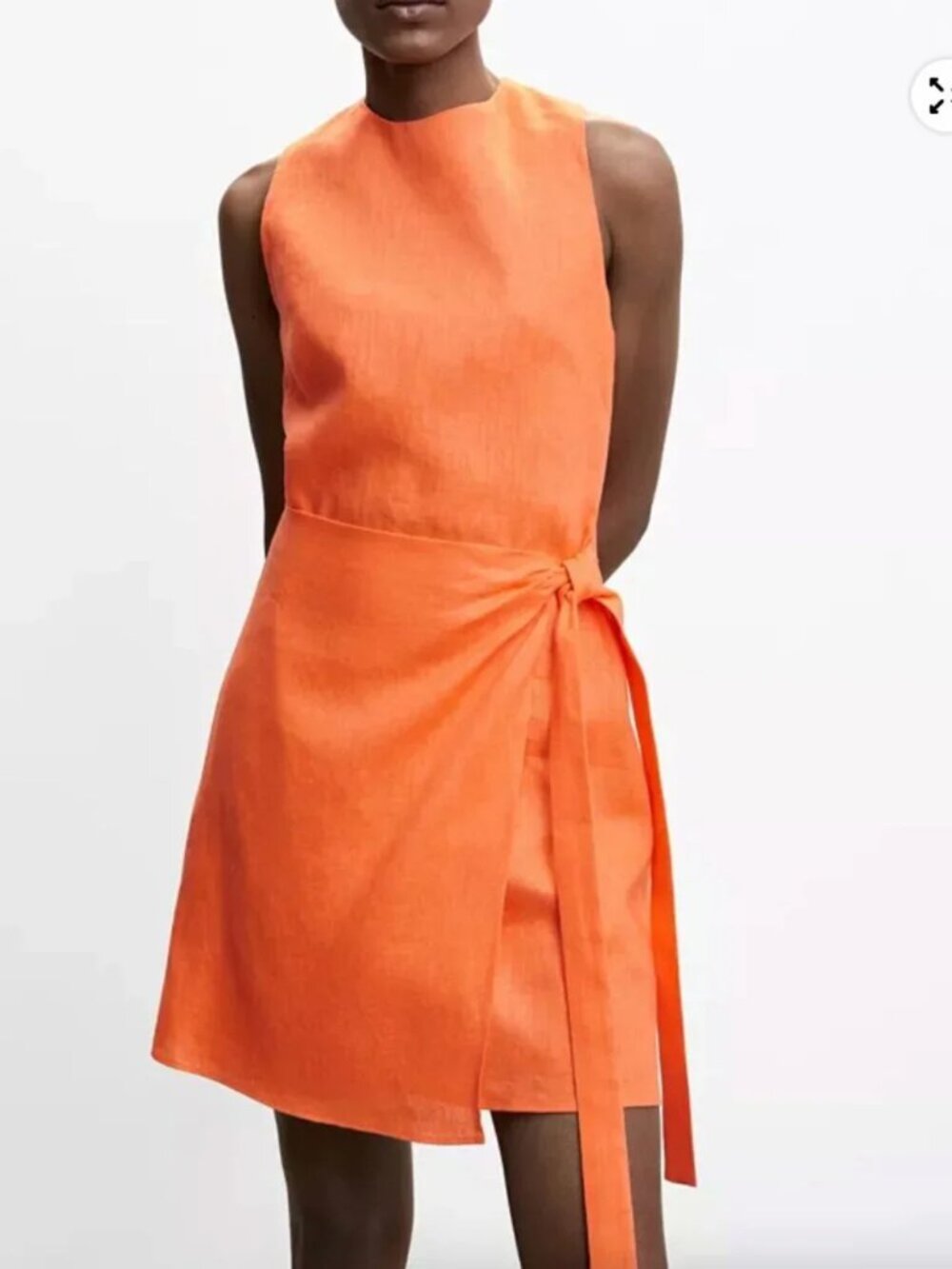 Orange Mango Linen Sarong Dress